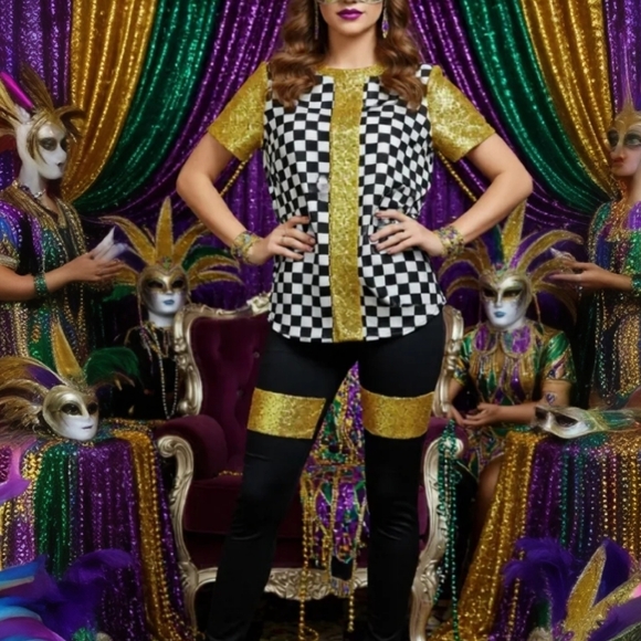 Weissman Dance Costume / Mardi Gras Party Costume Size MA - Picture 4 of 12